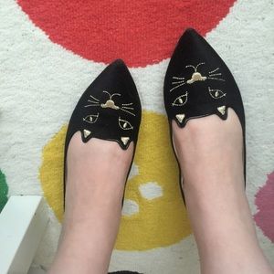 SOLD. Charlotte Olympia mid century kitty flat